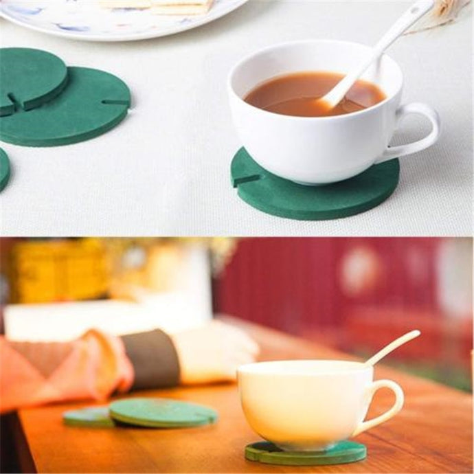 Cute Creative Coaster Mat Cactus Potted Plants Shape Cup Mat Heat Insulation Pad Table Decoration Kitchen Accessories