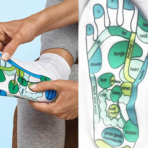 1 Pair Acupressure Socks Physiotherapy Massage Relieve Tired Feet Reflexology Socks Foot Point Socks Full English Illustration