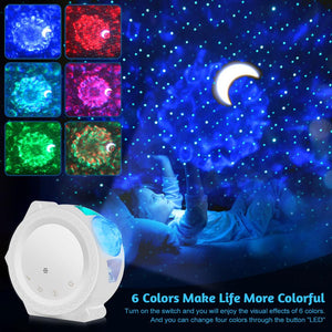 New Sky Projector 6 Colors Ocean Waving Light LED Cloud Night Lamp 360 Degree Rotation for Kids Children Gift