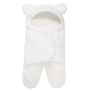 Newborn Sleeping Wrap Swaddle Baby Cotton Plush Boys Girls Cute Receiving Blanket Sleeping Bag Sleep Sack (0-6 Month)