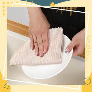 5/10pcs Wave Pattern Fish Scale Cloth Rag 30x40cm Water Absorbable Glass Kitchen Cleaning Cloth Wipes for Table Window  PAK