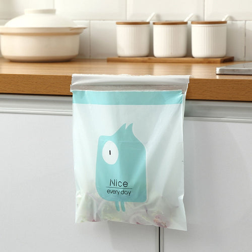 15pcs Portable Hanging Car Trash Bag Cute Cartoon Office Self-adhesive Garbage Bags Disposable Cleaning Bags Kitchen Accessories