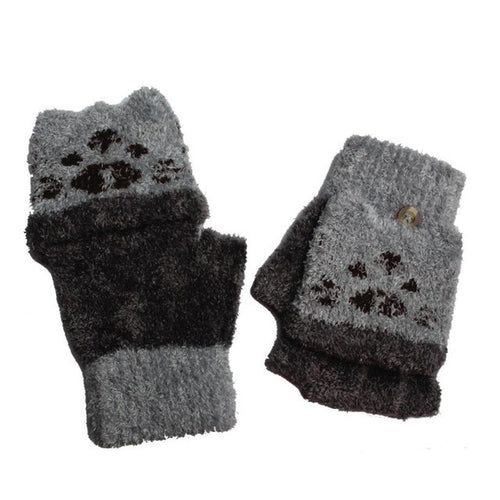 1Pair Gloves Girls Boys Hand Wrist Warmer Winter Fingerless Button holds Gloves Mitten