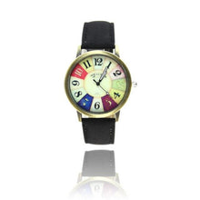 Genvivia Graffiti Pattern Women Watch 2017 Fashion Leather Band Analog Quartz Vogue Wrist Watches