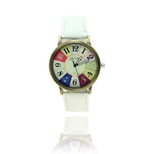 Genvivia Graffiti Pattern Women Watch 2017 Fashion Leather Band Analog Quartz Vogue Wrist Watches