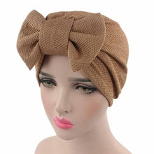 Solid Knitted hat Women Bow Hat Beanie Scarf Turban Head Wrap Cap For bandana bowknot Wrap hat Cap