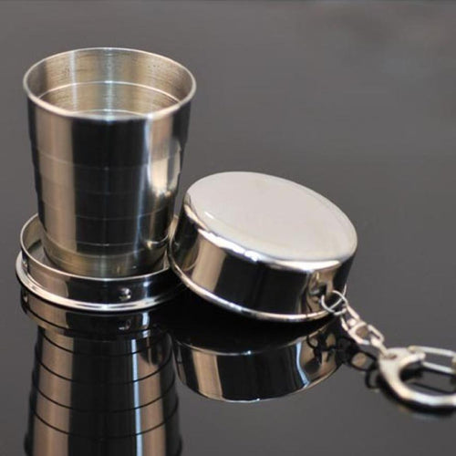 100% Brand New High Quality Steel Travel Telescopic Collapsible Shot Glass Emergency Pocket Water Bottles Free Shipping