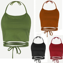 Women Sleeveless Backless Vest Halter Tank Tops Blouse T-Shirt