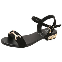 Women Low Heel Anti Skidding Beach Cross Strap Shoes Sandals Round-toe Sandals